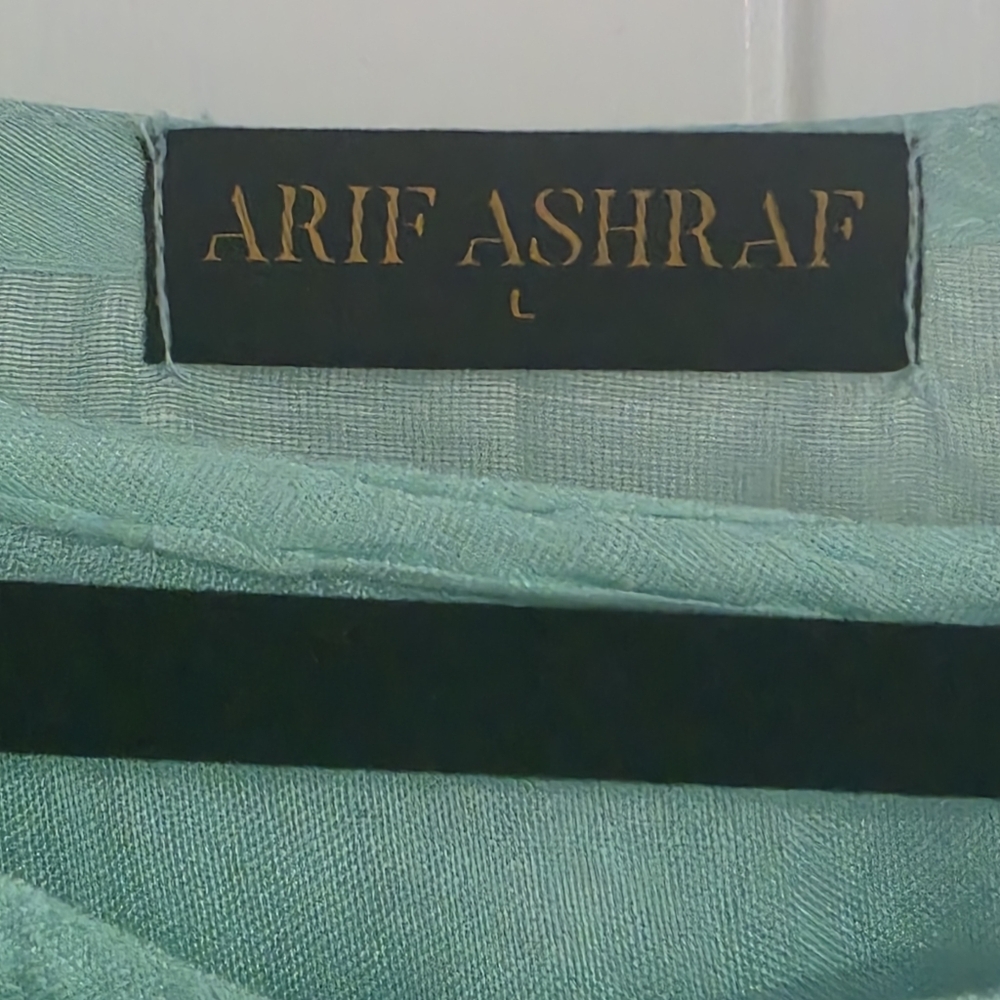 NEW Arif Ashraf 4 Piece Pakistani Aqua Mint Women's Outfit Large - Picture 8 of 9